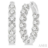 5 ctw Inside-Out Round Cut Diamond Hoop Earrings in 14K White Gold